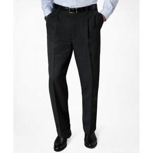 Brooks Brothers Madison 1818‎ Cuffed Pleated Pants Wool Dark Navy Men's W40x28